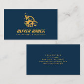 Carte De Visite Navy Blue & Gold Car Wash & Auto Detailing  (Devant / Derrière)