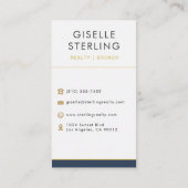 Carte De Visite Navy Blue Gold Courtier immobilier professionnel (Dos)