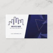 Carte De Visite Navy Blue House Logo, Real Estate Agent, QR Code (Devant)