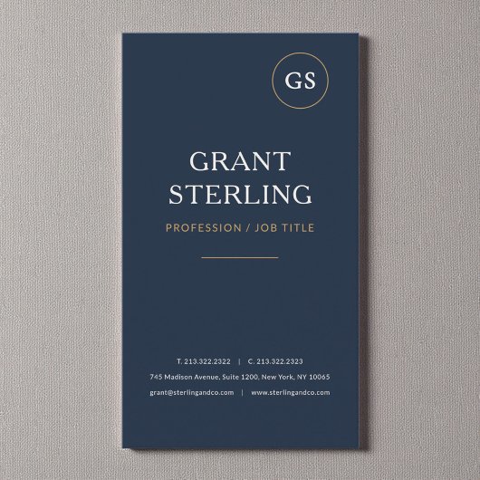 Carte De Visite Navy Blue Minimalist Modern Professional