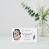 Carte De Visite Navy Blue Mobile Notary QR Code Modern Photo  (Debout devant)