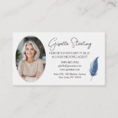 Carte De Visite Navy Blue Mobile Notary QR Code Modern Photo  (Devant)