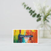 Carte De Visite Navy Blue Modern Name Artiste Art Studio (Debout devant)