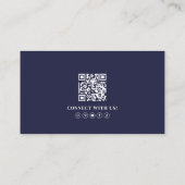 Carte De Visite Navy Blue Professional Photo (Dos)