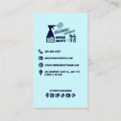 Carte De Visite Navy Blue QR Code Logo tendance Services de nettoy (Dos)