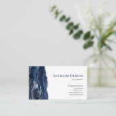 Carte De Visite Navy Blue Silver Jewelry Designer Agate Geode  (Debout devant)