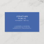 Carte De Visite Navy Blue Simple Elegant Design Professional Luxe (Dos)