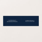 Carte De Visite Navy Blue Special Unique Moderne Directeur Exécuti (Extérieur déplié)