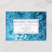 Carte De Visite Navy Blue Water Bubbles - instructeur de plongée s (Devant)