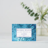 Carte De Visite Navy Blue Water Bubbles - instructeur de plongée s (Debout devant)