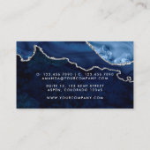 Carte De Visite Navy et Agate argentée Pierre précieuse (Dos)