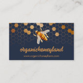 Carte De Visite Navy Gold Bee sur la ruche Apiary (Devant)