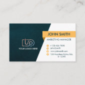 Carte De Visite Navy Jaune Simple Professionnel  (Devant)
