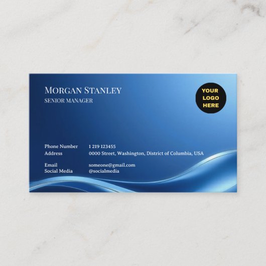 Carte De Visite Navy Luxury Business Card Design (Devant)