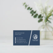 Carte De Visite Navy Minimalist Property agent  (Debout devant)