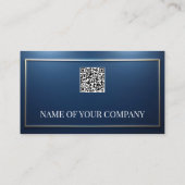 Carte De Visite Navy Silver Foil Elegant Frame Design (Dos)