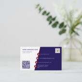 Carte De Visite Navy Simple Formel Code QR Professionnel Moderne (Debout devant)