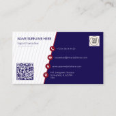 Carte De Visite Navy Simple Formel Code QR Professionnel Moderne (Devant)