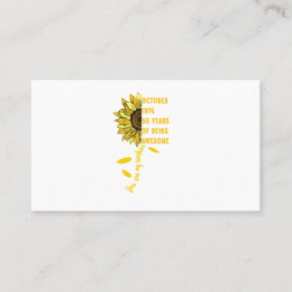 Carte De Visite Né en octobre 1966 Tournesol 60e Anniversaire 60 A