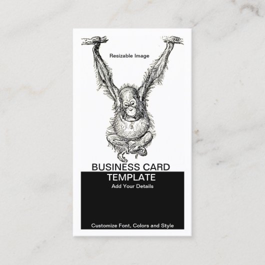 Carte De Visite Ne fais pas de singe autour de Young Ape (Devant)