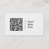 Carte De Visite Ne manquez pas | Code QR et logo personnalisables (Devant)