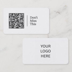 Carte De Visite Ne manquez pas Code QR et logo personnalisables