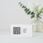 Carte De Visite Ne manquez pas | Code QR et logo personnalisables (Debout devant)