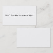 Carte De Visite Ne m'appelez pas Madame #%*@+! (Devant / Derrière)