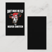 Carte De Visite ne m'incitez pas à renverser ma vache à (Devant / Derrière)