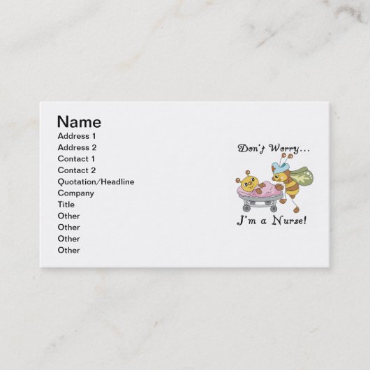 Carte De Visite Ne m'inquiétez pas suis T-shirts et cadeaux d'une (Devant)