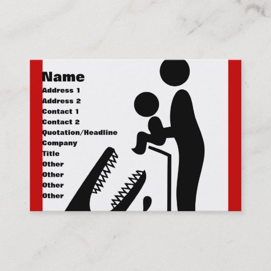 Carte De Visite Ne pas nourrir le bébé au Zoo du Crocodile (Devant)