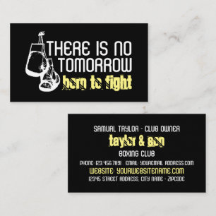 Carte De Visite Né Pour Combattre, Club De Boxe, Entraîneur De Box