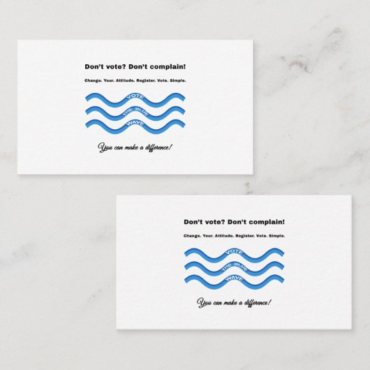 Carte De Visite Ne votez pas ? Ne te plains pas ! (Devant / Derrière)