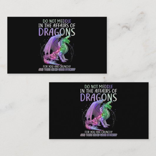 Carte De Visite Ne Vous Immiscez Pas Dans Les Affaires Des Dragons (Devant / Derrière)