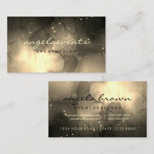 Carte De Visite Nebula Celestial Gold (Devant / Derrière)