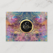 Carte De Visite Nebula couleur or Mandala Aquarelle colorée (Devant)