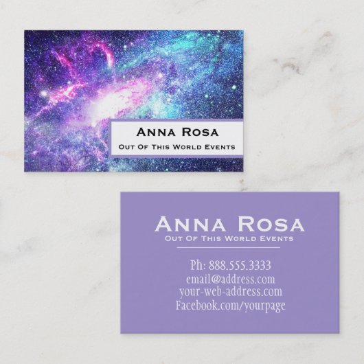 Carte De Visite *~* Nebula Universe Cosmos Galaxy. Étoiles (Devant / Derrière)