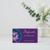 Carte De Visite Nébuleuse du Papillon Mandala | Violet (Debout devant)