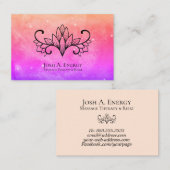 Carte De Visite Nébuleuse rose de lavande d'univers de Lotus de (Devant / Derrière)