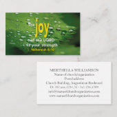 Carte De Visite Néhémie 8:10 | JOIE DE L'Écriture SEIGNEUR (Devant / Derrière)