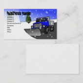 Carte De Visite neige-charrue-bleu, raison sociale, adresse 2, (Devant / Derrière)