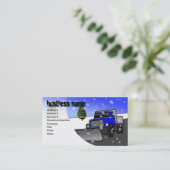 Carte De Visite neige-charrue-bleu, raison sociale, adresse 2, (Debout devant)