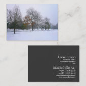 Carte De Visite Neige dans le parc, Mini Photo (Devant / Derrière)