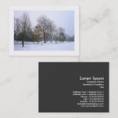 Carte De Visite Neige dans le parc, Mini Photo (Devant / Derrière)