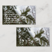 Carte De Visite Neige sur les branches À feuillage persistant (Devant / Derrière)