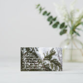 Carte De Visite Neige sur les branches de feuillus persistants (Debout devant)