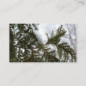 Carte De Visite Neige sur les branches de feuillus persistants (Dos)