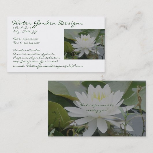 Carte de visite nénuphar (Devant / Derrière)