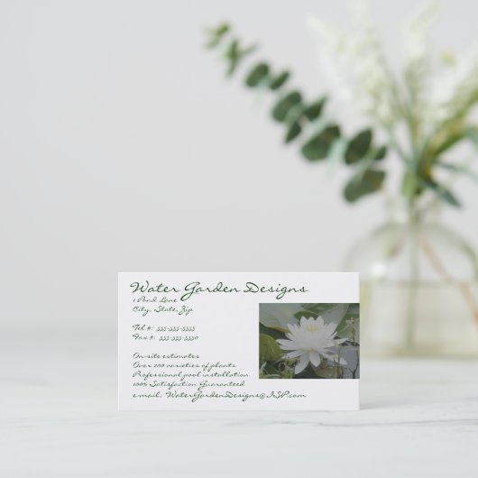Carte de visite nénuphar (Debout devant)
