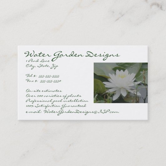 Carte de visite nénuphar (Devant)